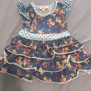 Matilda Jane Blue Floral Ruffle Dress